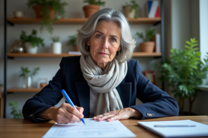 Femme française met à jour son permis de conduire à domicile