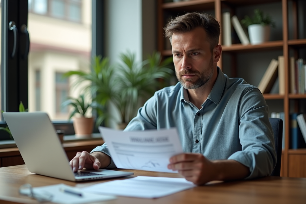 Homme comparant offres d