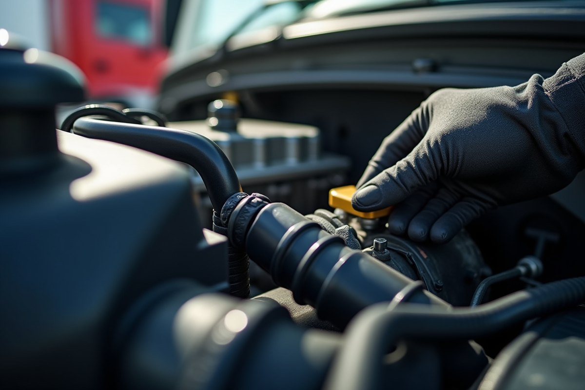 Vue rapprochee du compartiment moteur d
