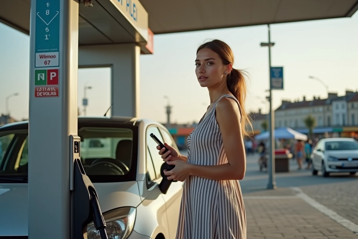 Jeune femme en robe d