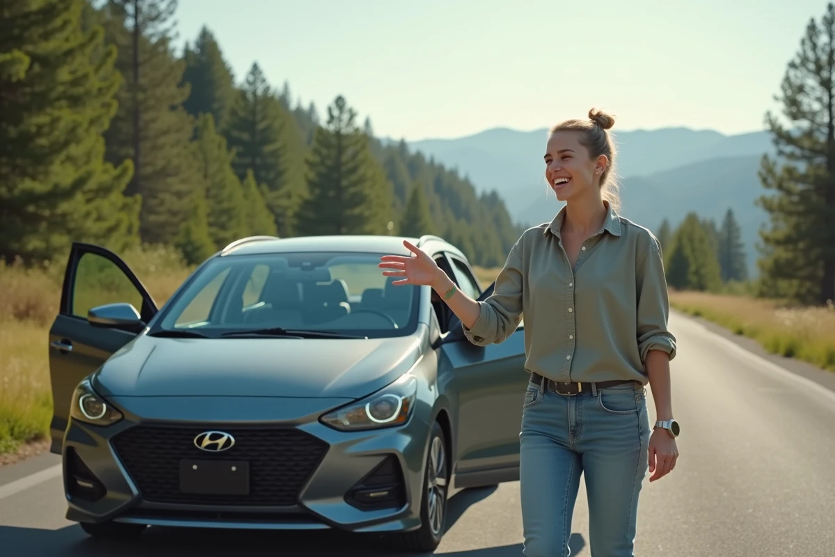 Jeune femme discutant &agrave; c&ocirc;t&eacute; d